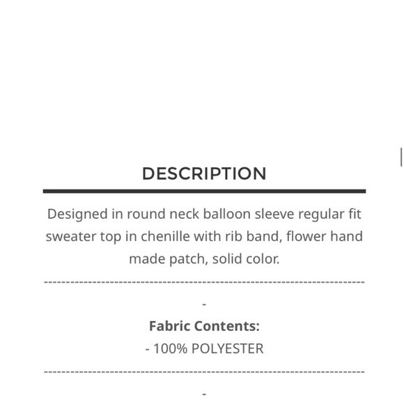 103 $30 2 LEFT ❤️POL chenille floral sweater - Picture 5 of 5